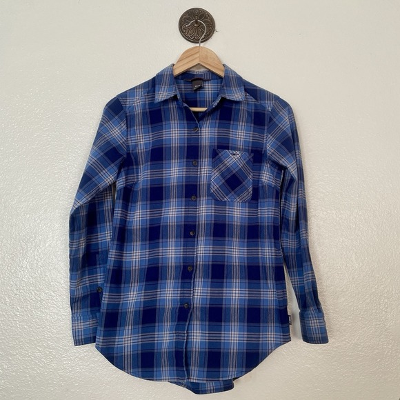 Outdoor Research Tops - Outdoors Research Button Down Shirt Women's XS Blue Flannel Long Sleeve